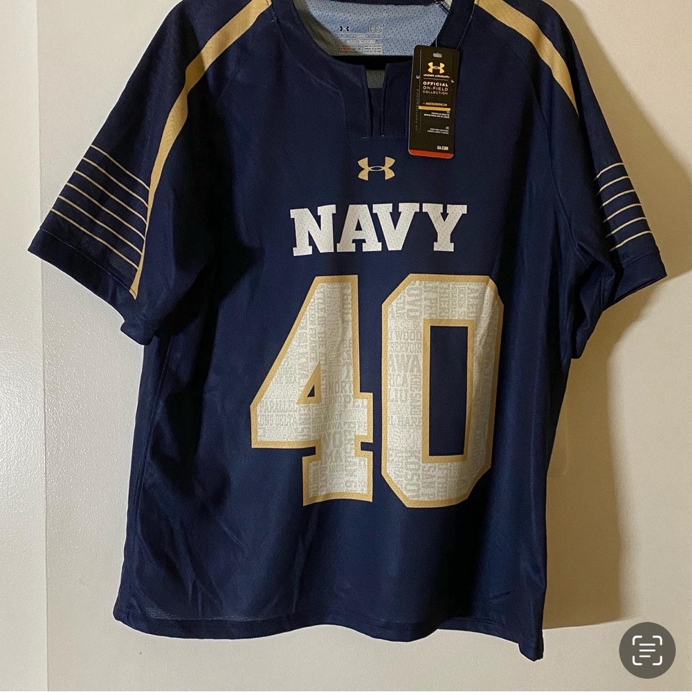 NWT Under Armour Navy Naval Academy Midshipmen Lacrosse Jersey Small